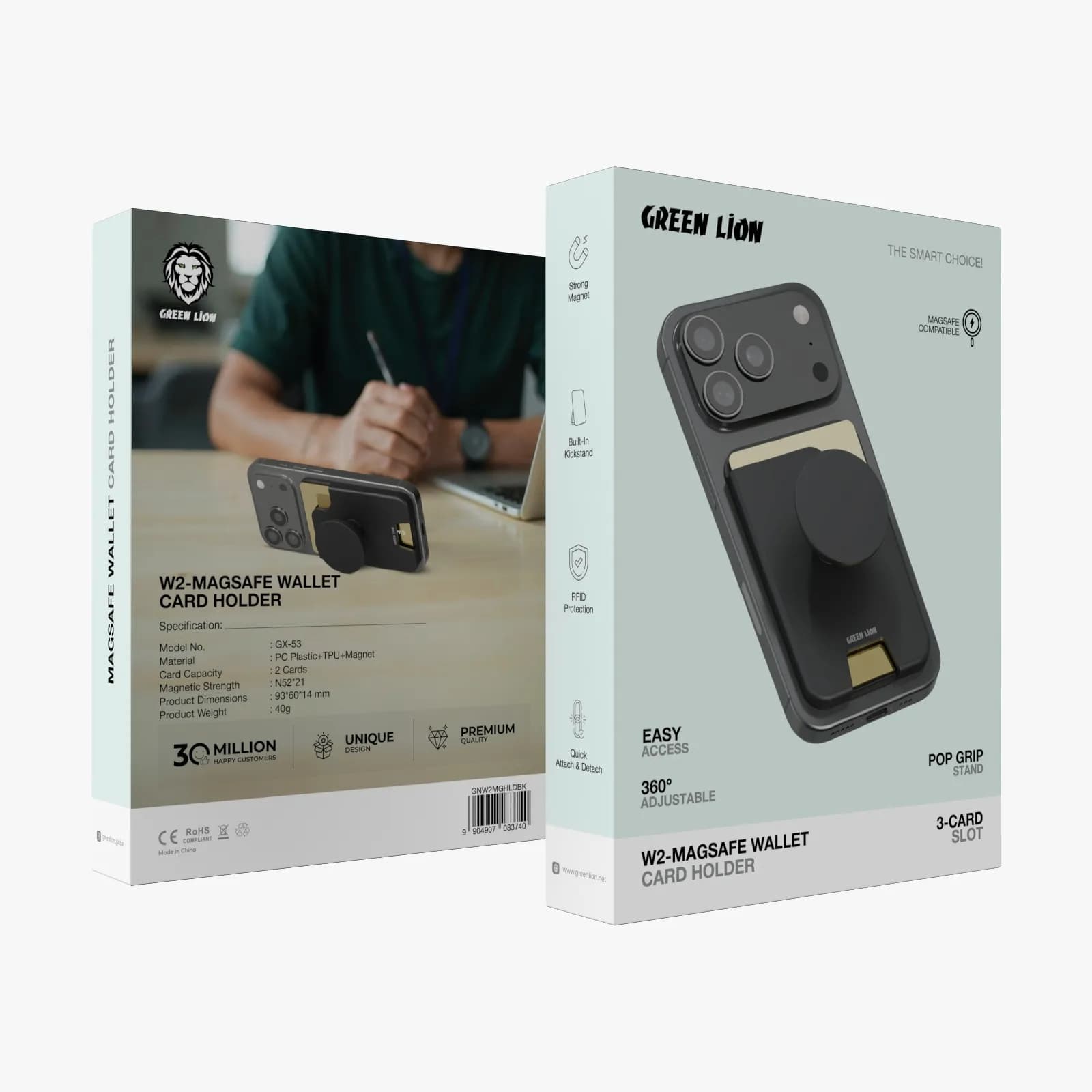 کیف پول مگسیف آیفون مدل W2 با نگهدارنده کارت گرین لاین — تصویر ۳