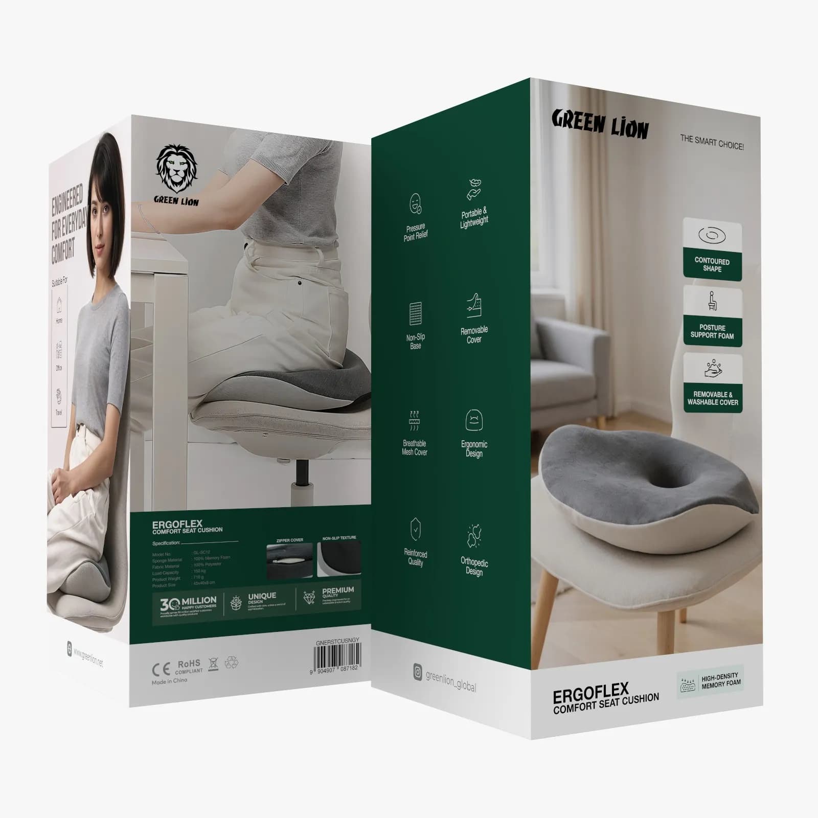 بالشت راحتی ارگونومیک گرین لاین مدل Ergoflex Comfort Seat Cushion — تصویر ۳