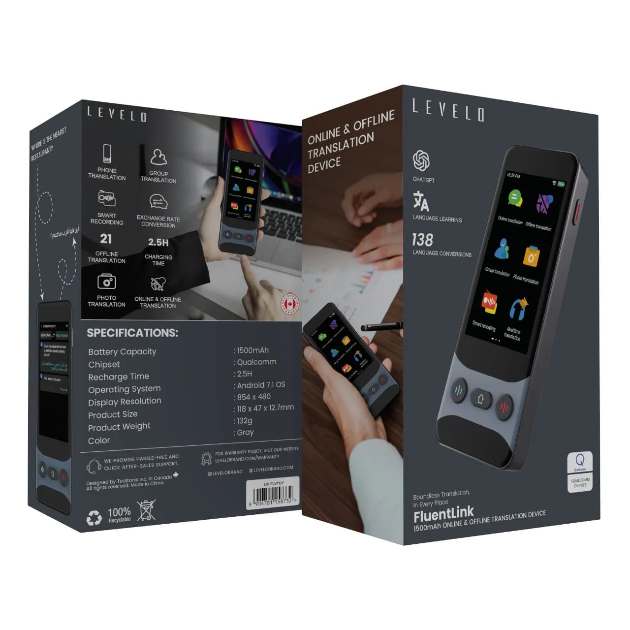 ترجمهکننده صوتی آفلاین و آنلاین مدل Levelo FluentLink — تصویر ۴