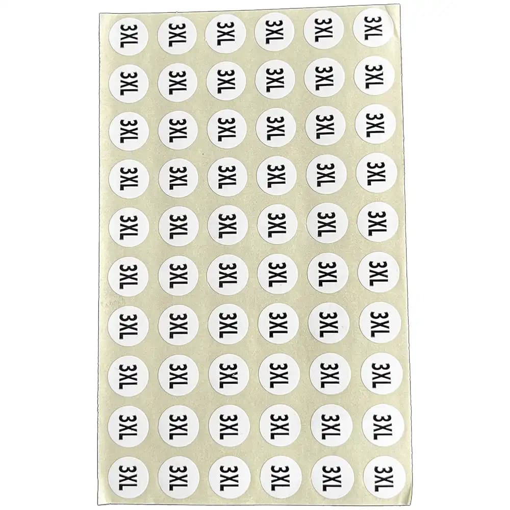 سایز برچسبی سایز سه ایکس لارج 3XL (یک ورق)