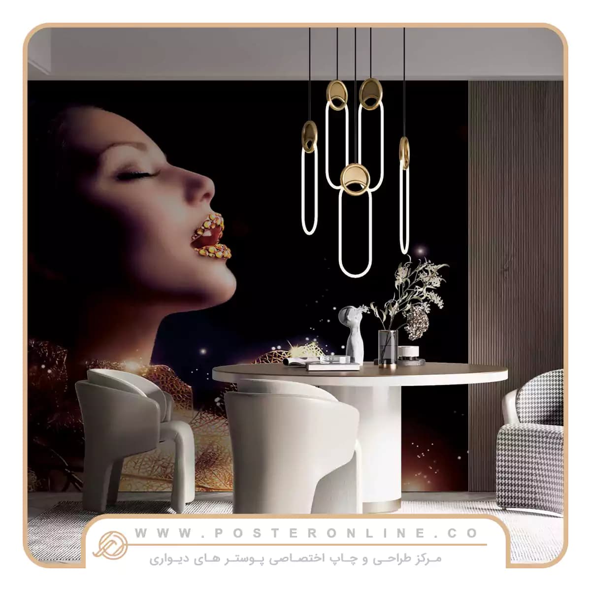 پوستر دیواری آرایشگاه زنانه طرح نیم رخ کد mt-83796