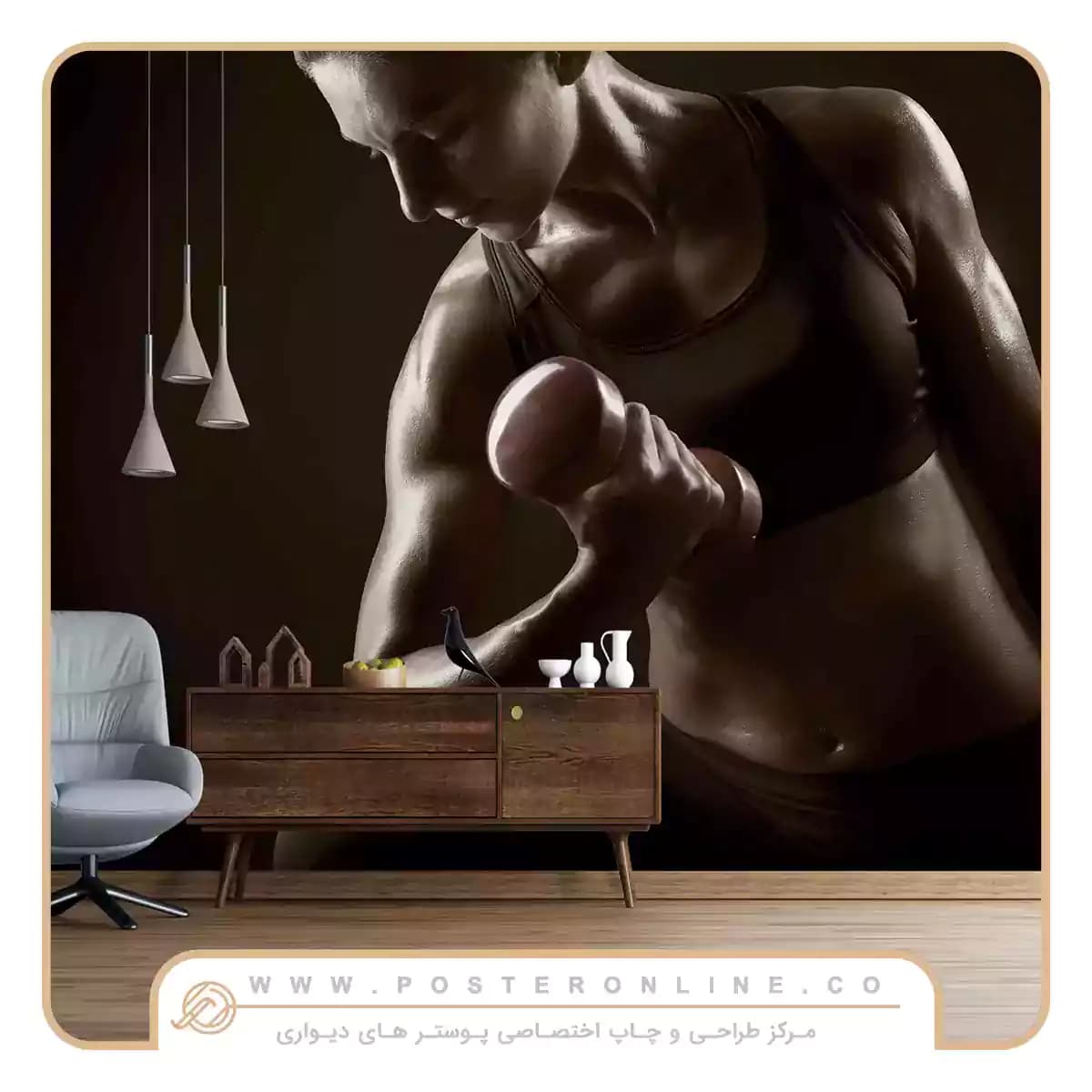 پوستر دیواری اسپرت ورزشی بدنسازی بانوان کد mt-83360