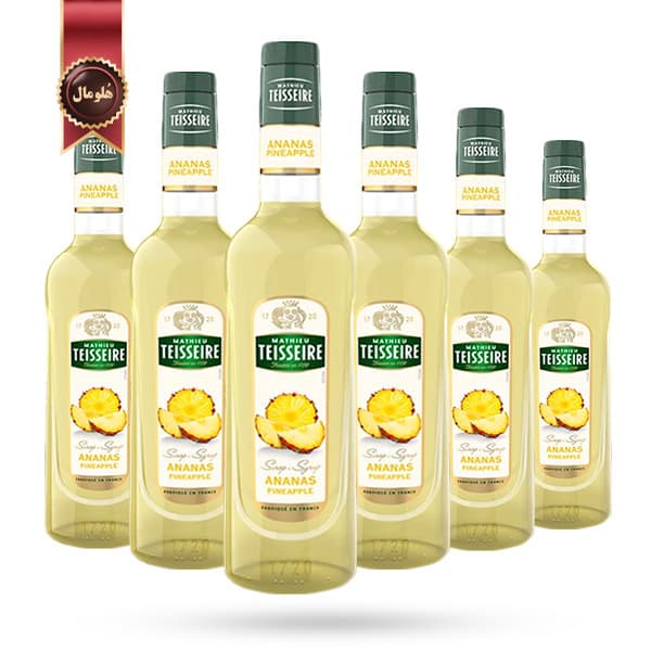 6 عدد سیروپ تیزر Teisseire Syrup مدل آناناس Pineapple وزن 700 گرم (اورجینال)