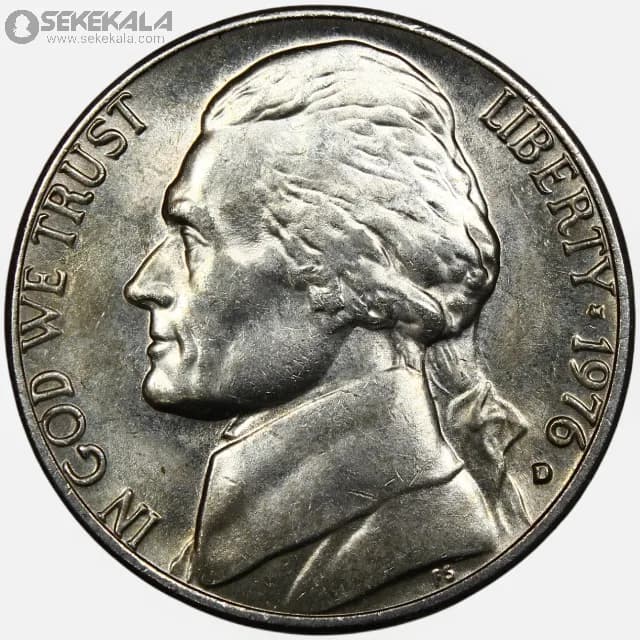 سکه 5 سنت آمریکا 1976 D (جفرسون)(UNC)