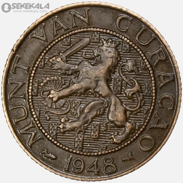 سکه 2/5 سنت بسیار کمیاب کروسائو 1948(مستعمره هلند)