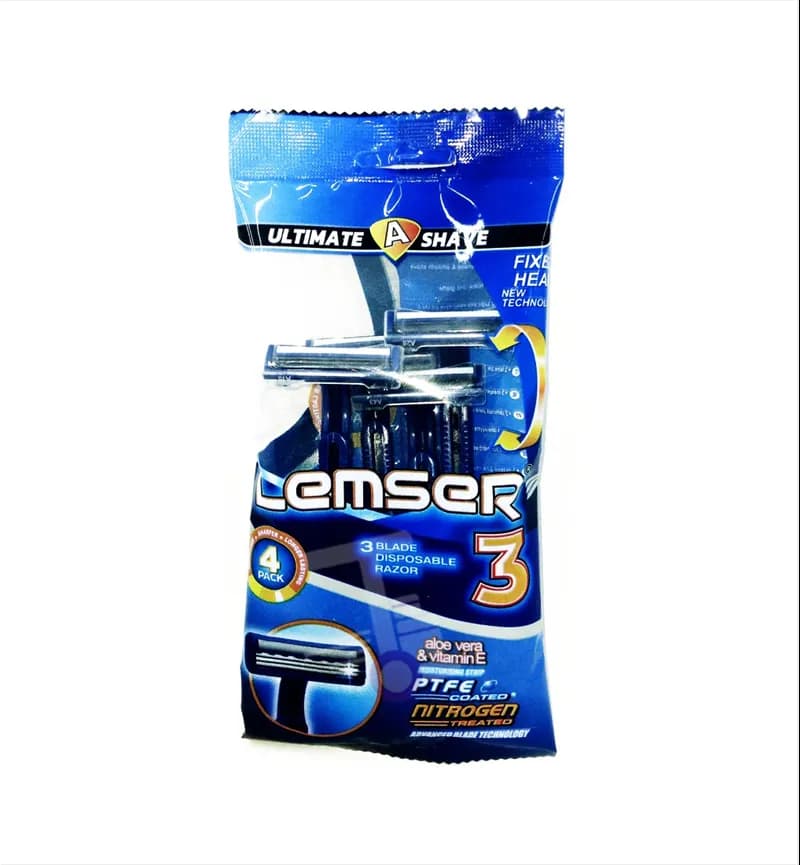 تیغ اصلاح لمسر Lemser مدل 3 لبه 4 عددی