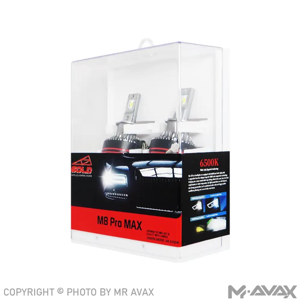 هدلایت گلد مدل M8 Pro پایه 6500K ،H3 (دو عددی) — تصویر ۲