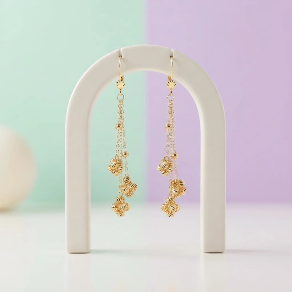 گوشواره Albernardo City Gold آویز توپی