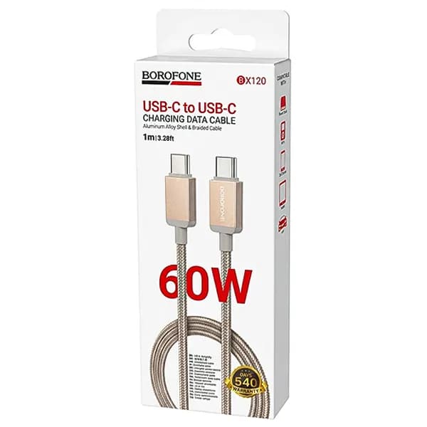کابل دو سر تایپ سی 60W بروفون مدل BX120 طول 1 متر — تصویر ۳