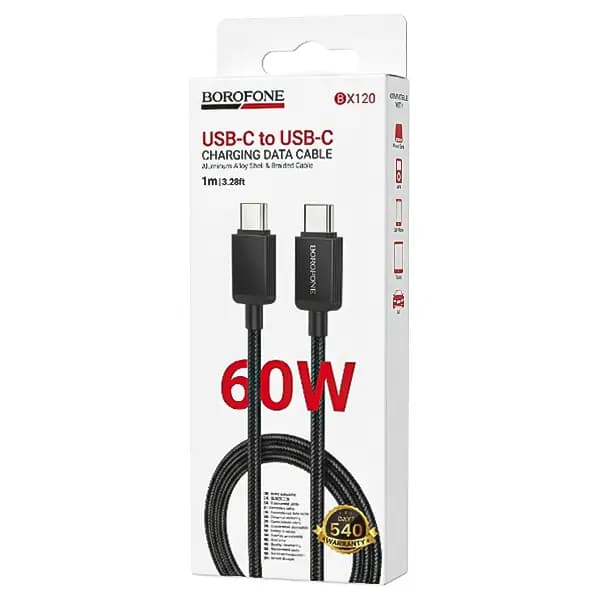 کابل دو سر تایپ سی 60W بروفون مدل BX120 طول 1 متر — تصویر ۲
