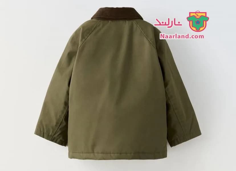 کاپشن شرلینگ یونی سکس Zara سبز یشمی تیره — تصویر ۳