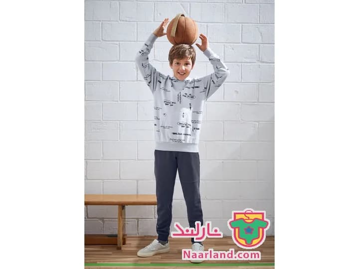 هودی کلاه دار دورس Pepperts آلمان خاکستری روشن طرح گرافیتی — تصویر ۴