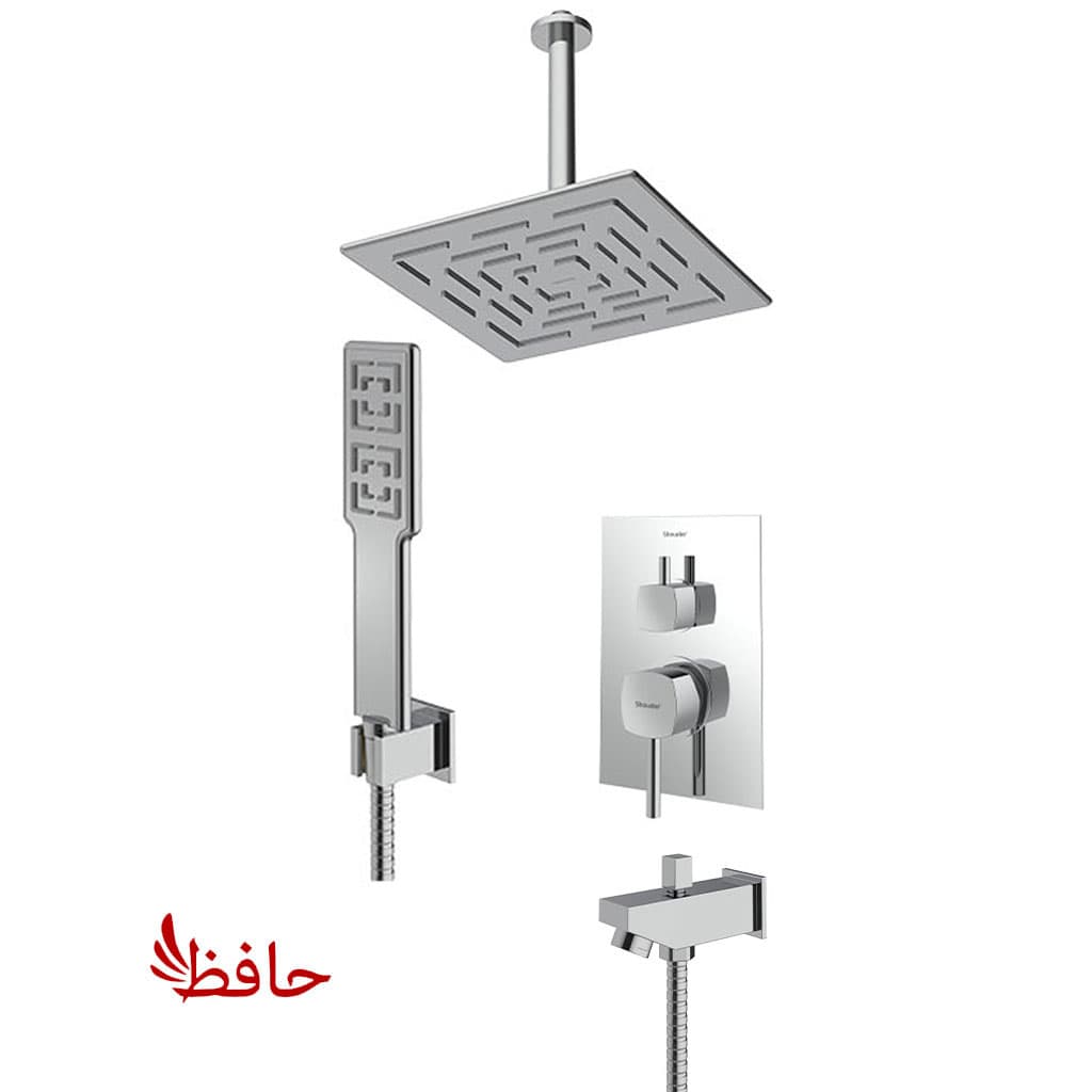 شیر حمام توکار شودر مدل رومر کروم تیپ 4 BRASS — تصویر ۲