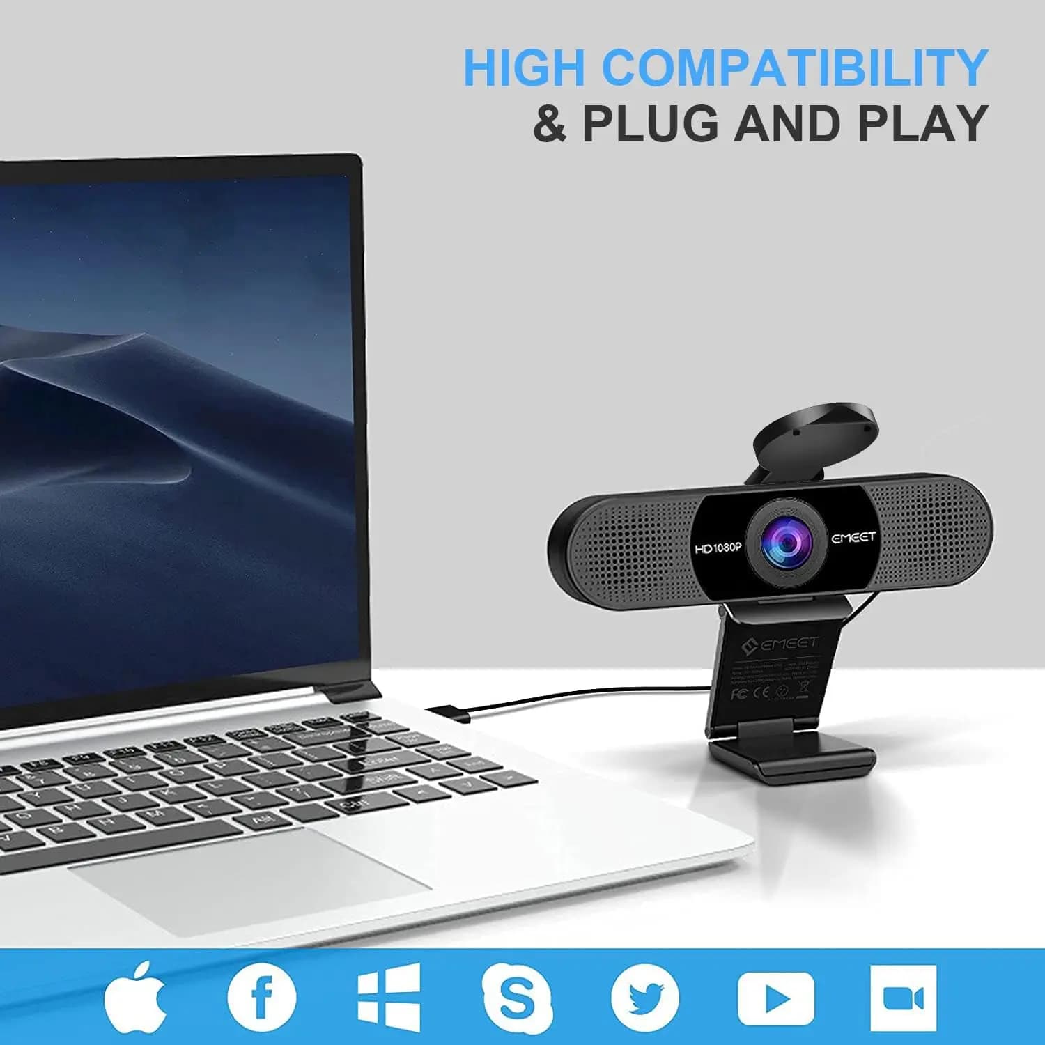وبکم EMEET مدل C960 با کیفیت 1080P — تصویر ۵