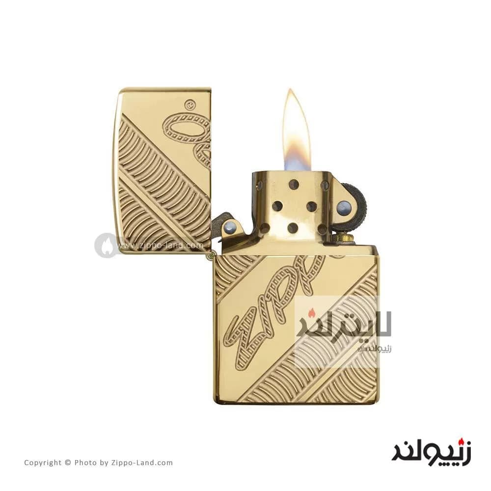 فندک زیپو مدل Coiled High Polish Brass کد 29625 — تصویر ۲