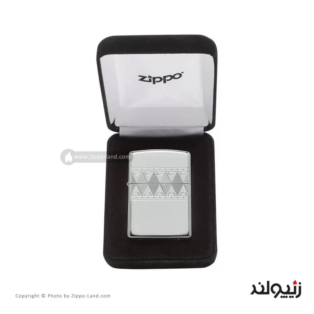 فندک زیپو مدل Armor Sterling Silver Diamond pattern Design کد 49550 — تصویر ۶