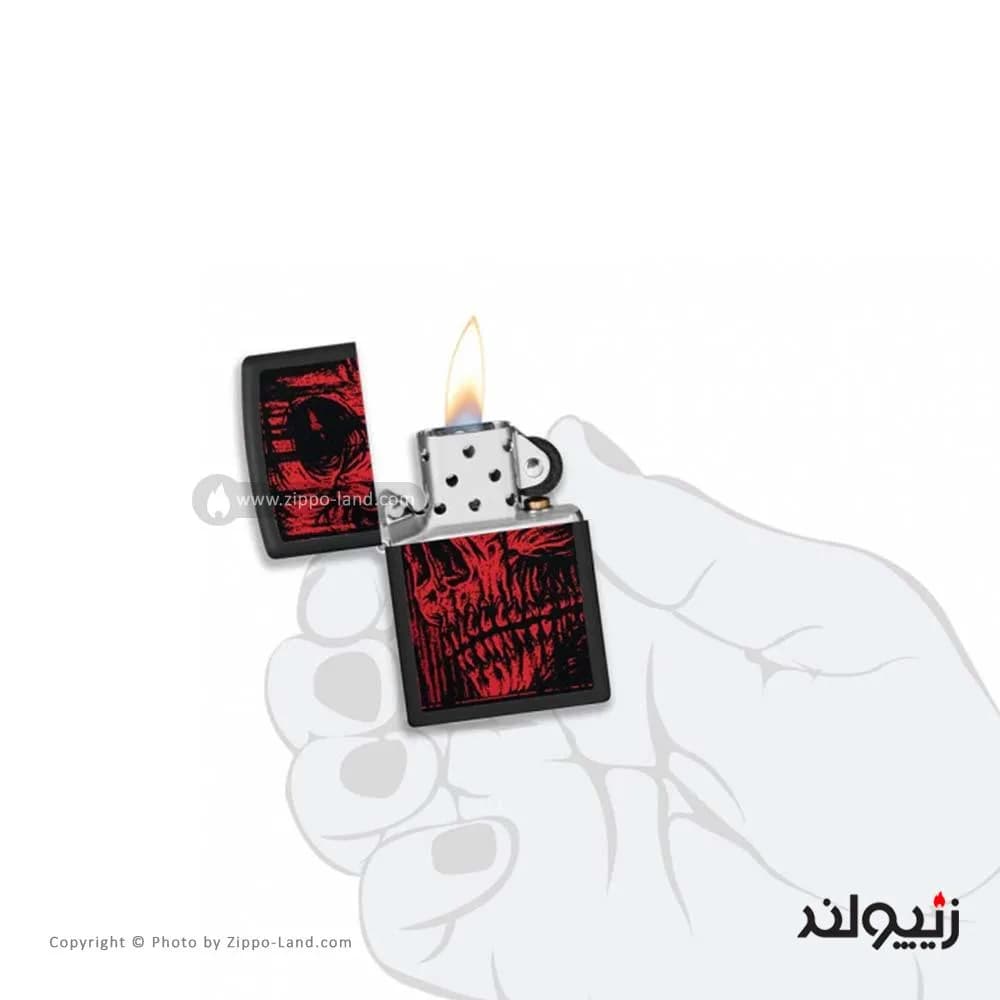 فندک زیپو مدل Red Skull Design کد 49775 — تصویر ۳