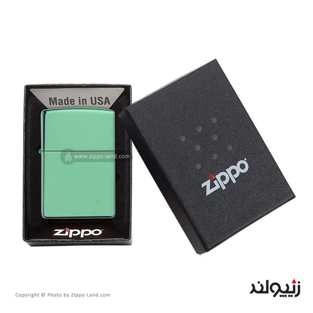 فندک زیپو مدل Classic High Polish Green کد 28129 — تصویر ۴