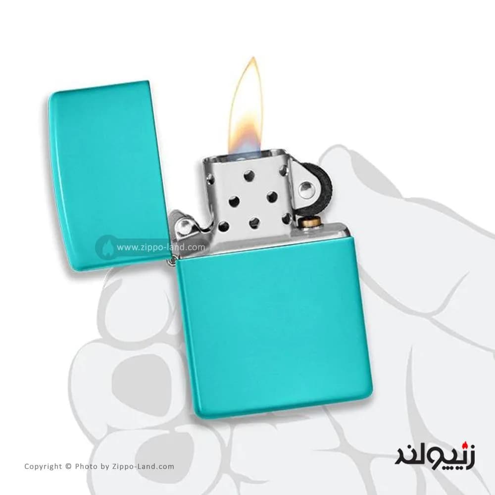 فندک زیپو مدل Classic Flat Turquoise کد 49454 — تصویر ۳