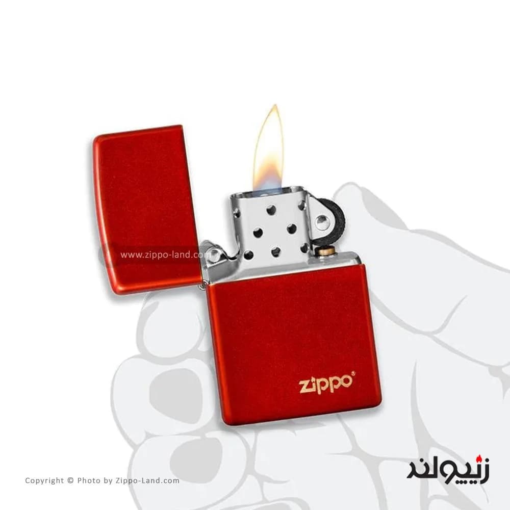 فندک زیپو مدل Classic Metallic Red Zippo Logo کد 49475zl — تصویر ۳