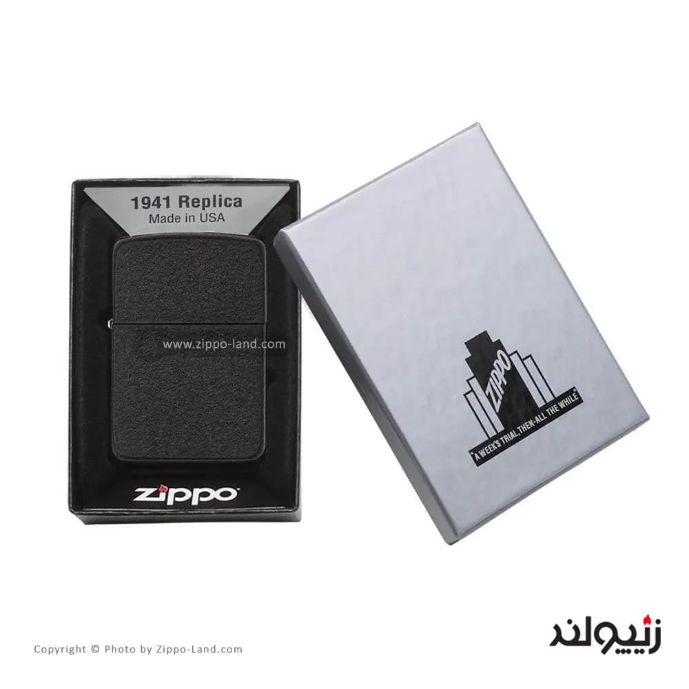 فندک زیپو مدل Black Crackle 1941 Replica کد 28582 — تصویر ۴