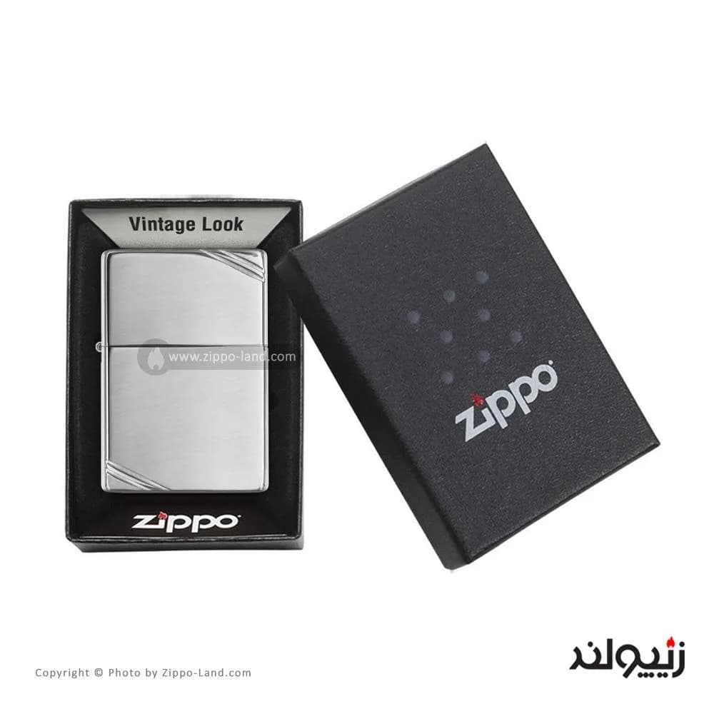 فندک زیپو مدل High Polish Chrome Vintage With Slashes کد 260 — تصویر ۴