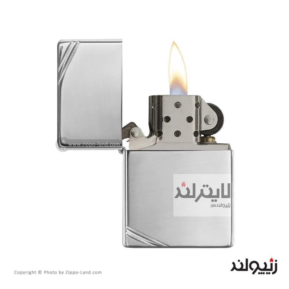 فندک زیپو مدل High Polish Chrome Vintage With Slashes کد 260 — تصویر ۲