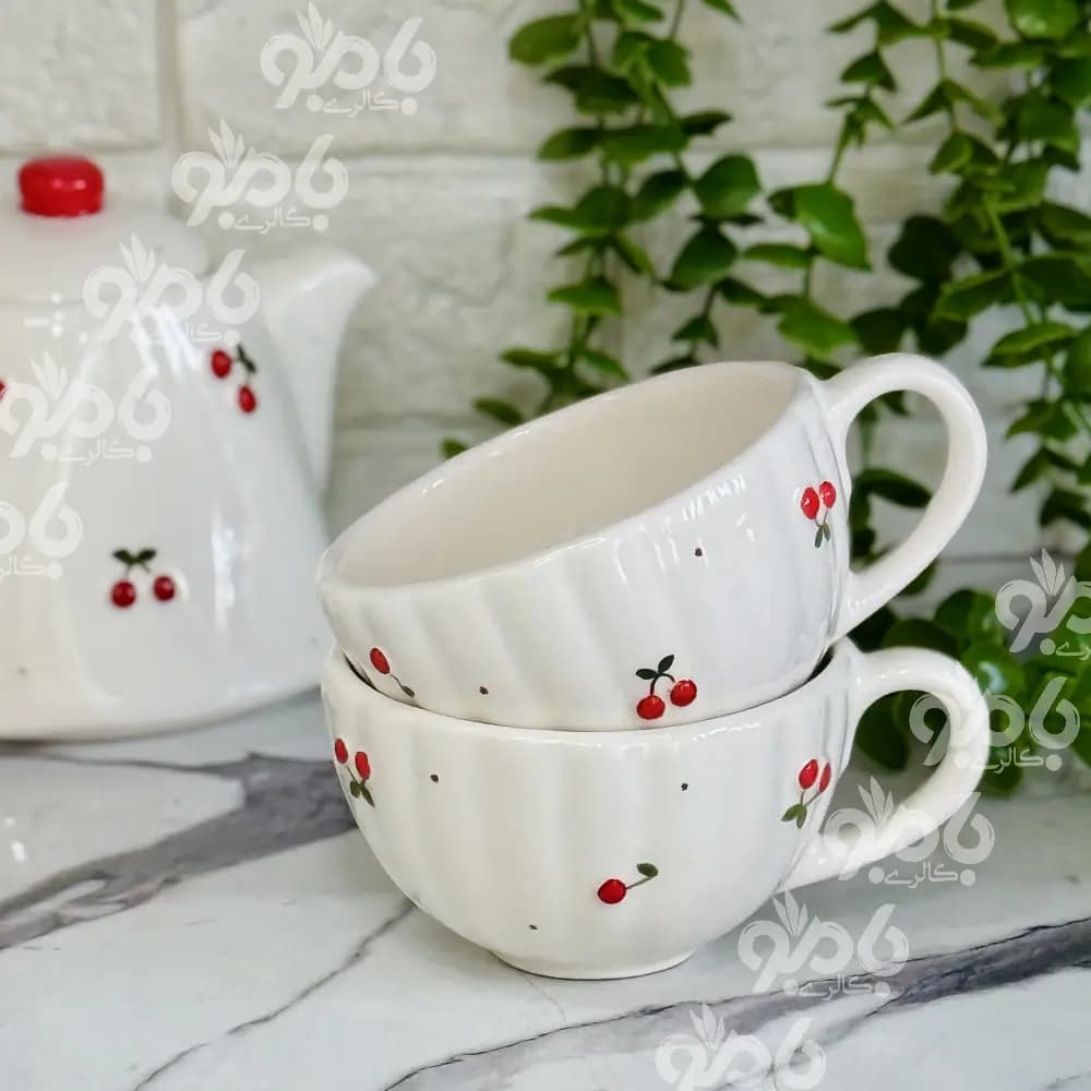 تکست فنجان دالبر آلبالو 10 سانت برجسته