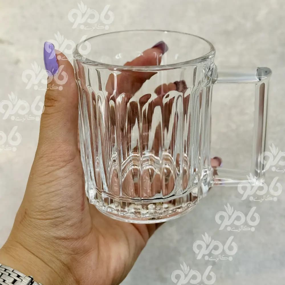 لیوان شیشه ای دسته دار کلاسیک 6عددی — تصویر ۲