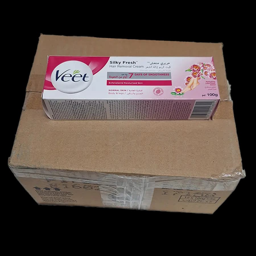 کرم موبر زنانه ویت Veet مدل آلوئهورا و گل بنفشه مخصوص پوست حساس 100 میل – بسته 12 عددی