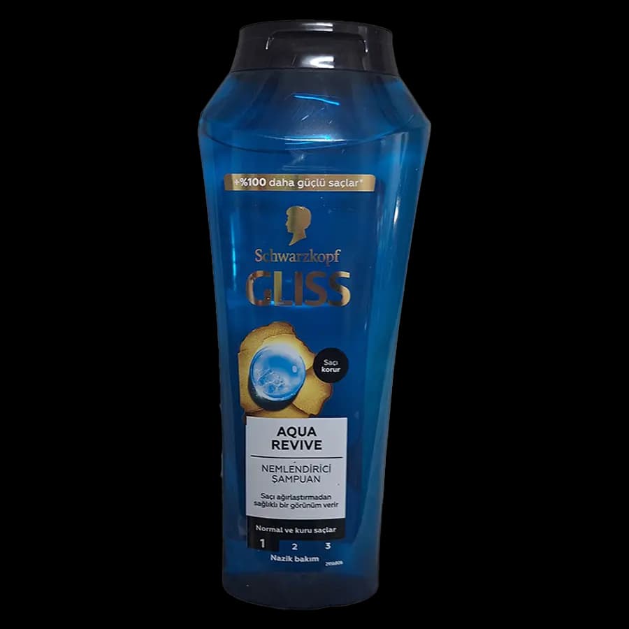 شامپو گلیس آبی مدل Aqua Revive مخصوص موهای خشک، دهیدراته و کدر 500 میل