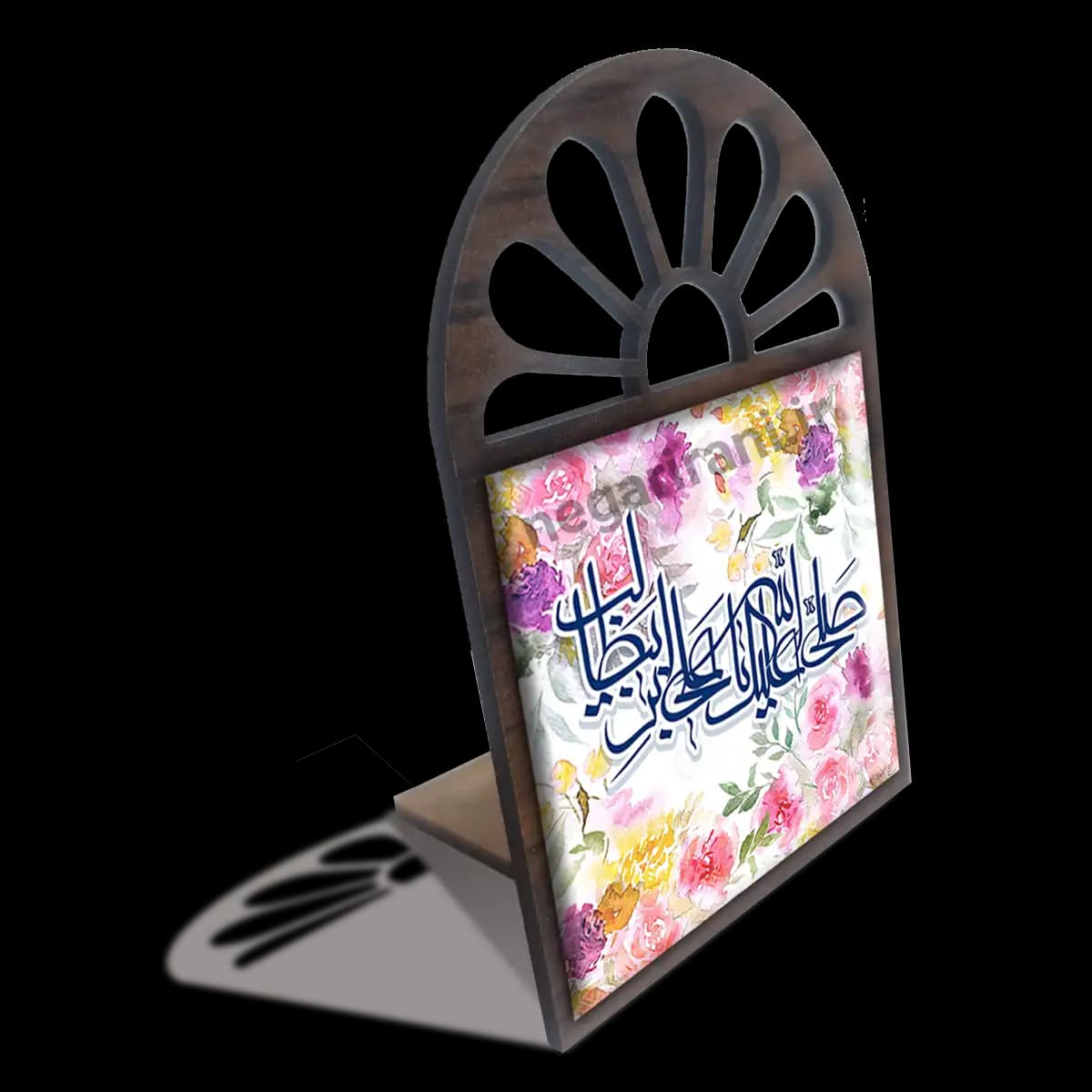 تندیس کاشی پنجره ای صلی الله علیک یا علی بن ابی طالب مدل 2D 75 — تصویر ۳