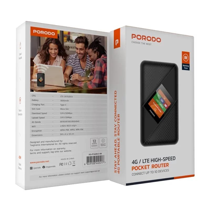 مودم جیبی پرودو Porodo 4G / LTE High-Speed Pocket Router — تصویر ۵