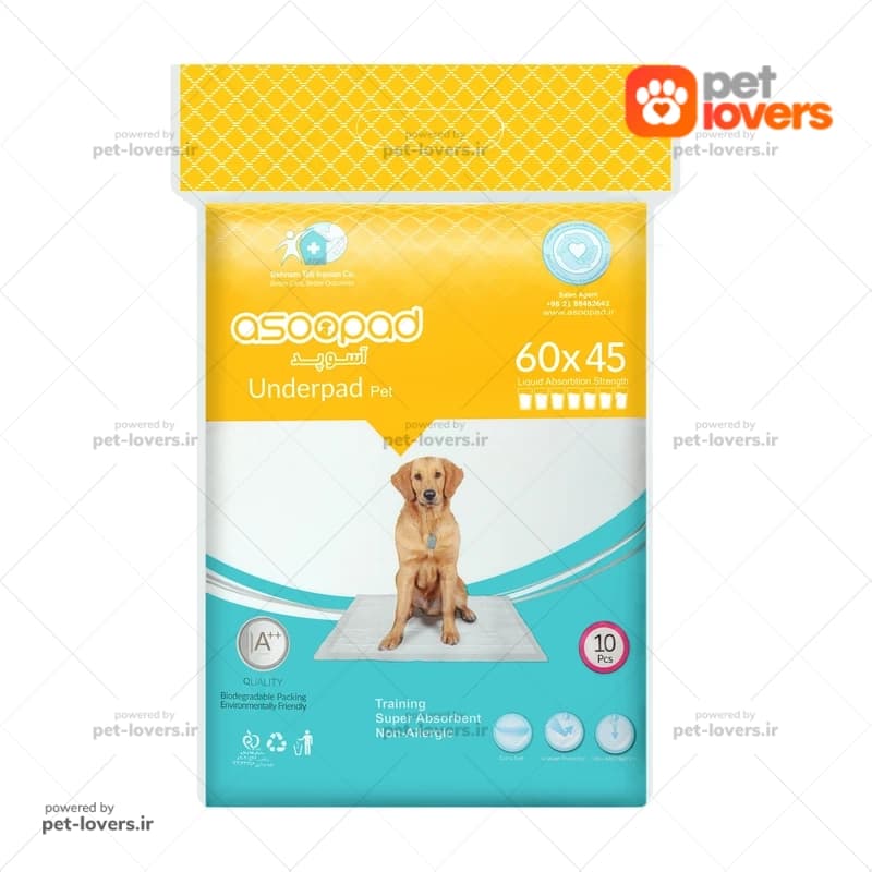 پد بهداشتی حیوانات آسوپد asoopad سایز 45*60 بسته 10 عددی