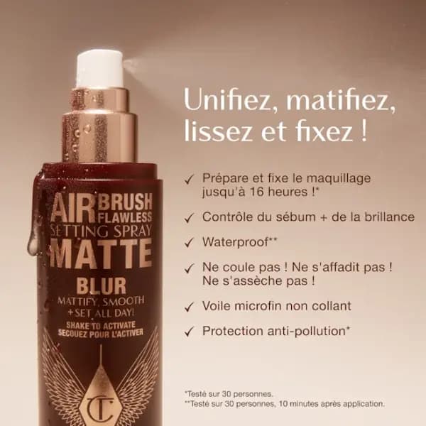 اسپری فیکس مات شارلوت تیلبری مدل AIRBRUSH FLAWLESS SETTING SPRAY MATTE — تصویر ۳