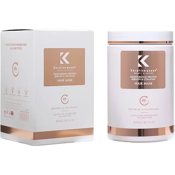 ماسک مو کراتین و کلاژن Keratine Queen مدل Moisturizing Protein Hair Mask — تصویر ۲
