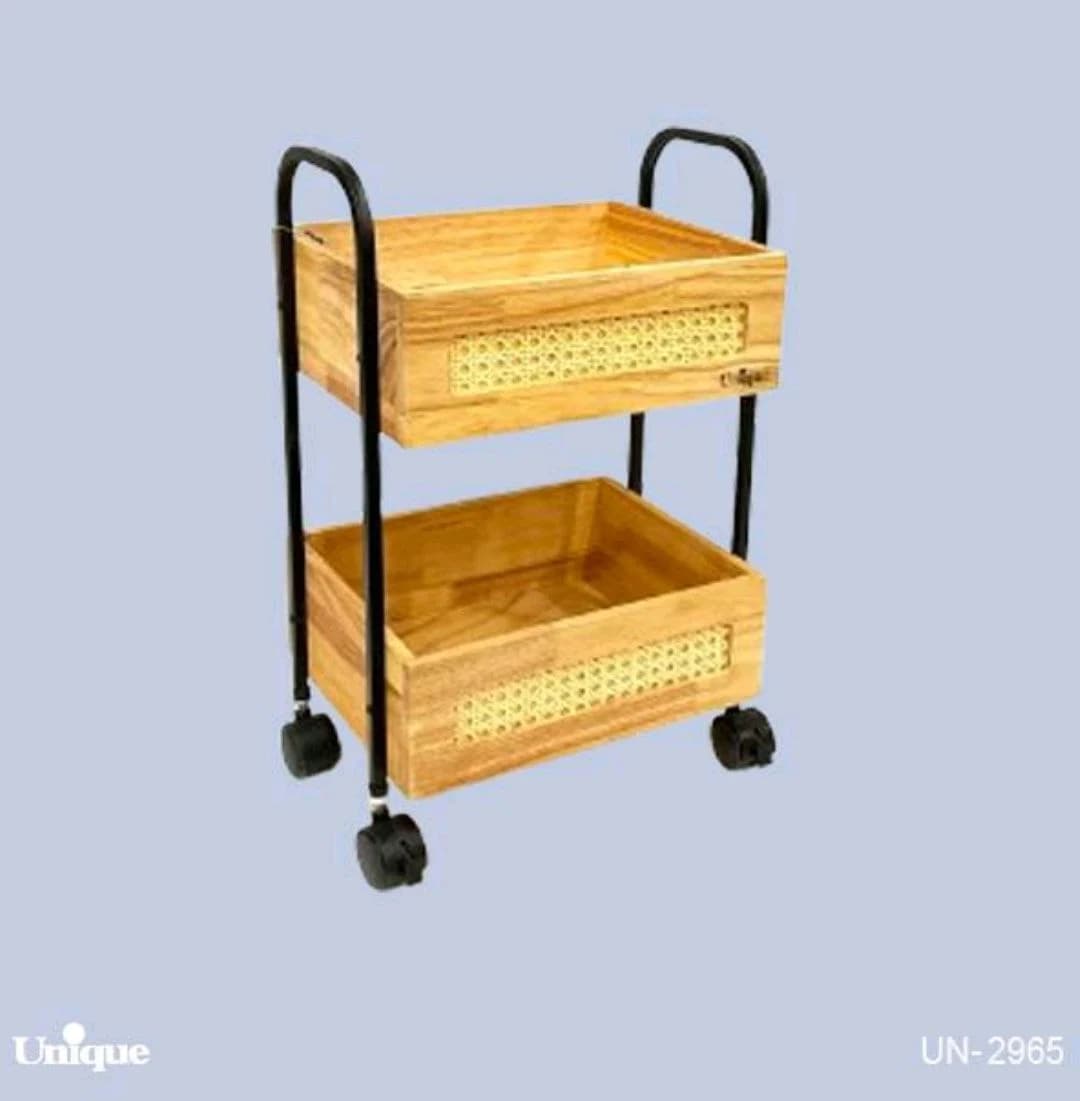 جا پیازی چوب حصیری 2طبقه یونیک کد UN-2965 — تصویر ۲