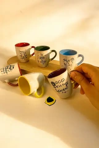 شات قهوه سرامیکی داخل رنگی