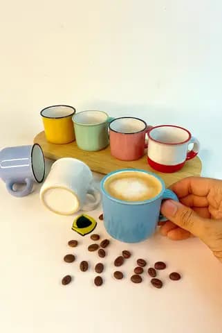 شات قهوه خوری پاستیلی لبه مشکی