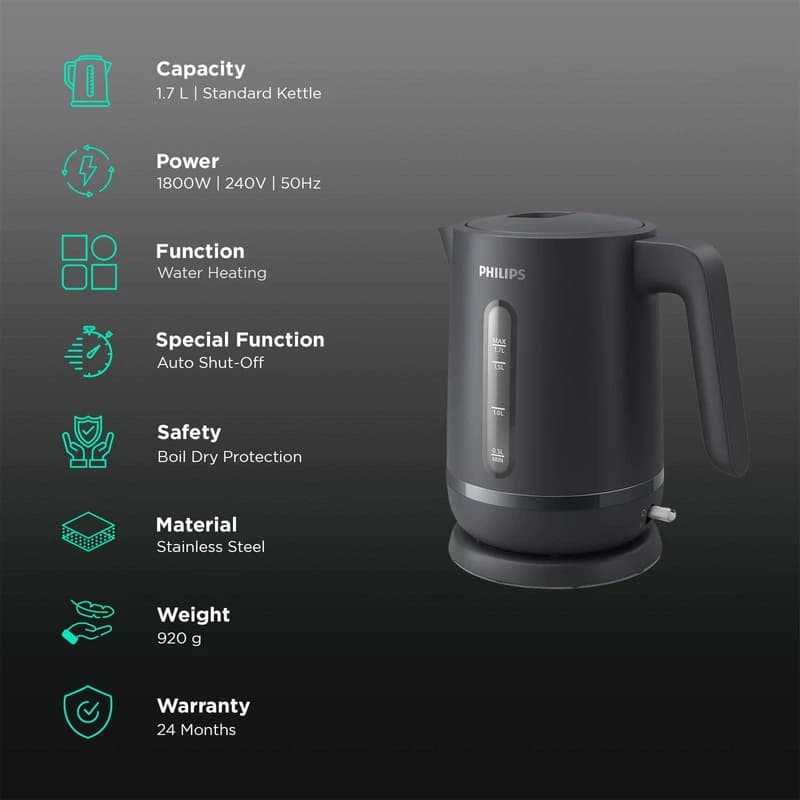 کتری برقی فیلیپس مدل Philips Hd9314 (اصل) — تصویر ۴