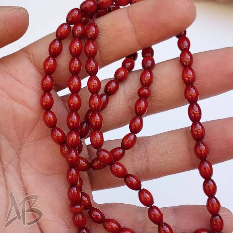 تسبیح سندلوس اصل کد 950 صددانه (101 دانه) تراش گندمی رنگ شده کهرمان آقابزرگ — تصویر ۵