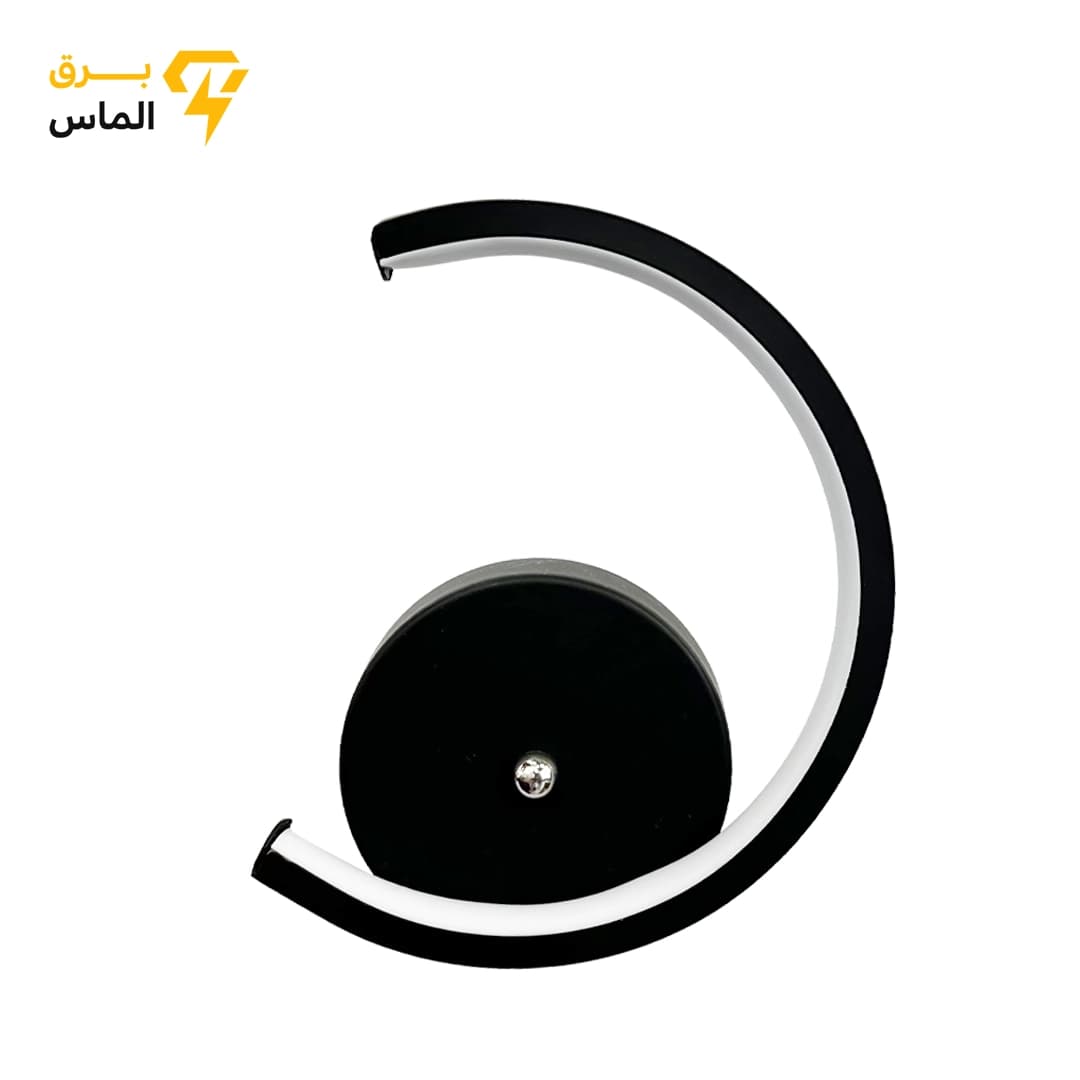 چراغ دیواری مدرن هلال نور نچرال / آلومینیوم دایکاست / مشکی الکترواستاتیک وارداتی / ضمانت دو ساله — تصویر ۳