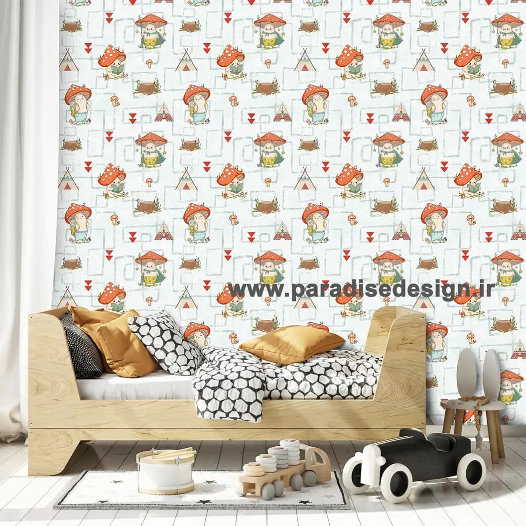 کاغذ دیواری قارچ قرمز کد D51