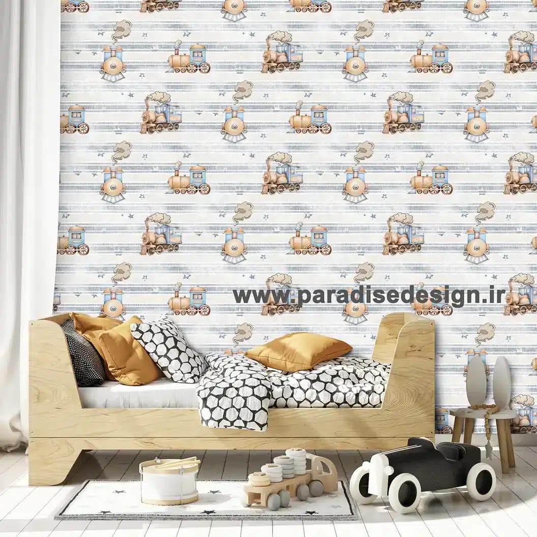 کاغذ دیواری اتاق کودک قطار کد D6