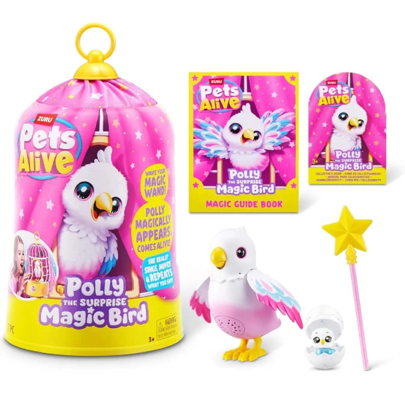 پرنده رباتیک سخنگو Pets Alive Polly مدل Magic Bird برند zuru
