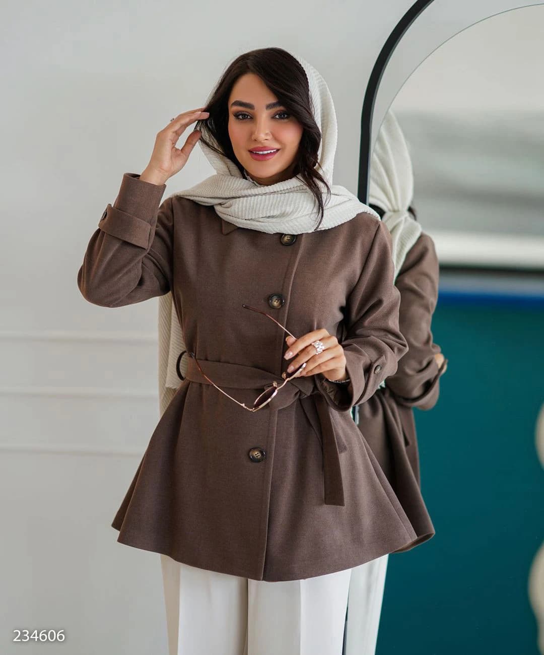 پالتو فوتر کوتاه پایین کلوش یقه مردانه مدل دانهیل |کد:5055 — تصویر ۵