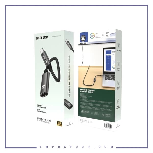 کابل تبدیل USB-C به HDMI گرین لاین GN4KCTHDMIBK — تصویر ۷