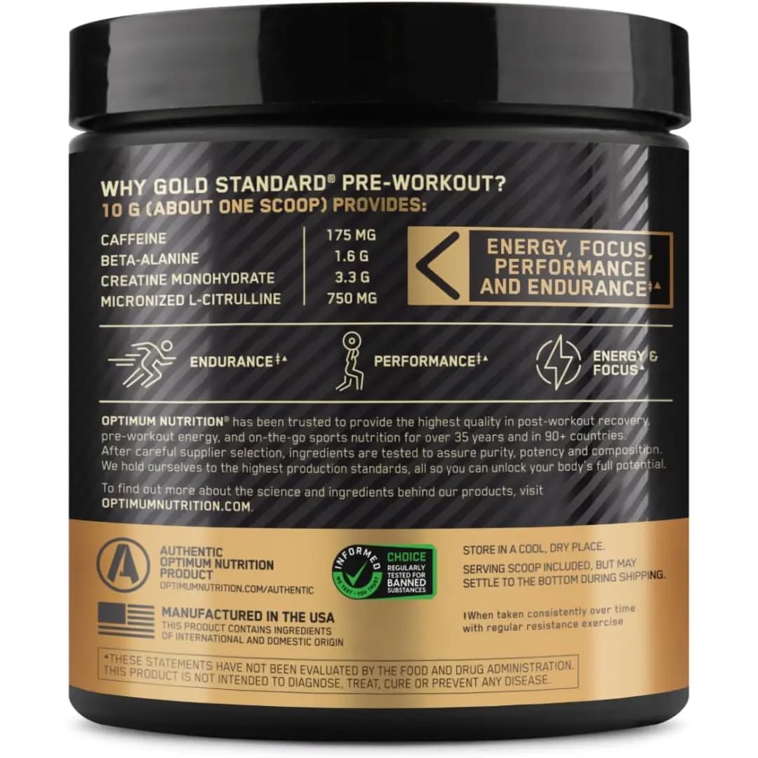 گلد استاندارد پری ورک اوت اوپتیموم Optimum Gold Standard Pre-Workout — تصویر ۵