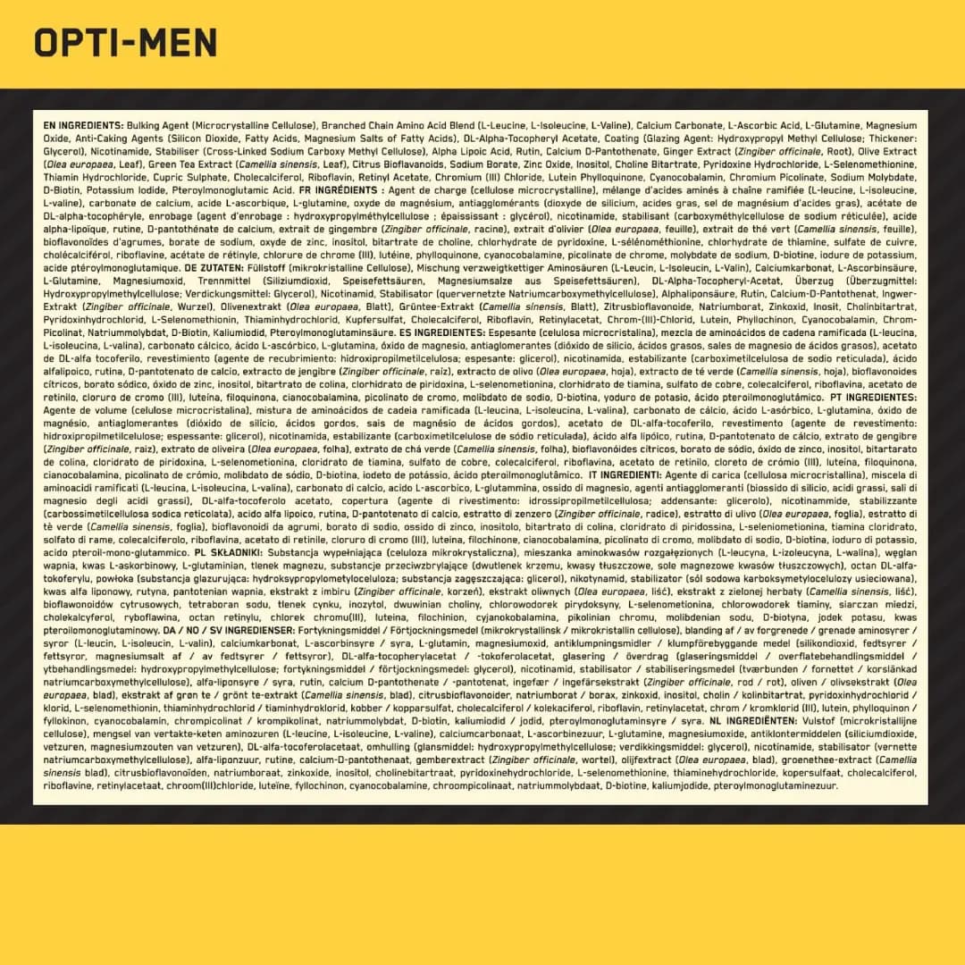 مولتی ویتامین مردانه اوپتیمم90عددی Optimum Opti-Men — تصویر ۴