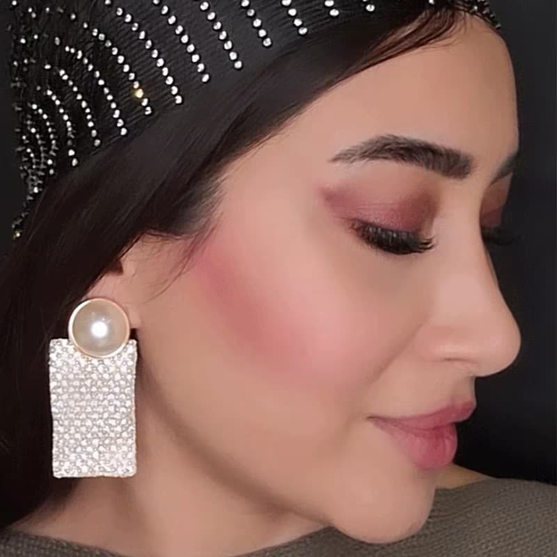 گوشواره سواروسکی دخترانه میخی مرواریدی سفید